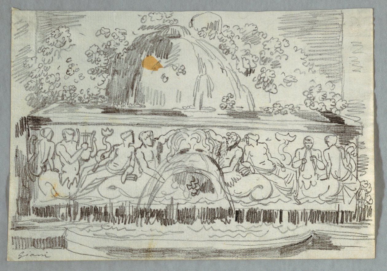 Conception pour une fontaine avec Triton - Felice Giani