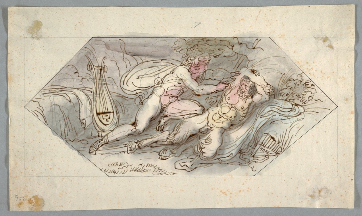 Dessin, Apollon écorchant Marsyas, 1796-98 - Felice Giani