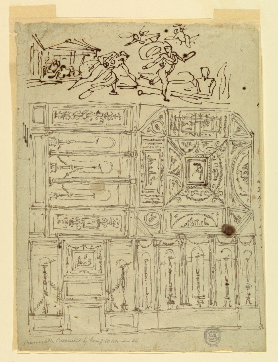 Dessin, Atalante et Hippomène, vers 1800 - Felice Giani