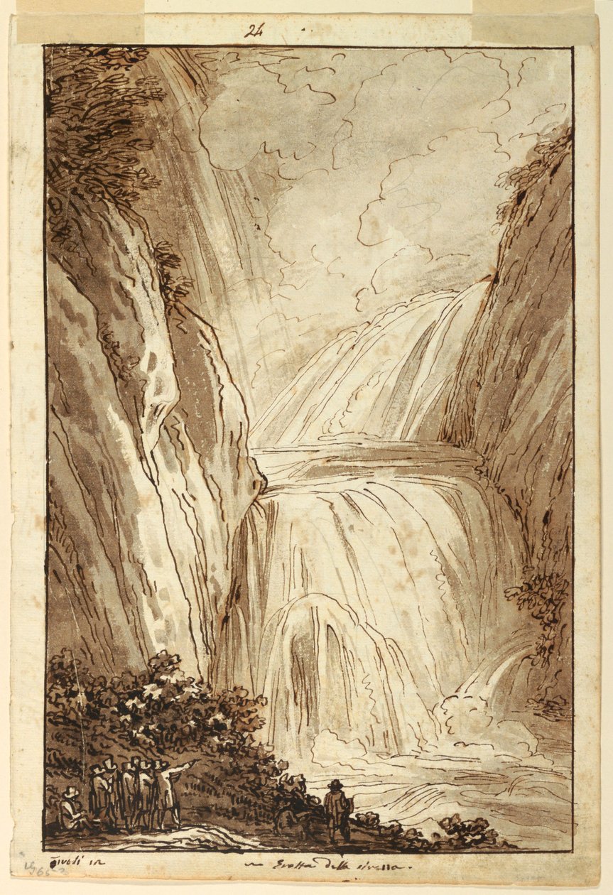 Dessin, Grotte des sirènes à Tivoli, vers 1813 - Felice Giani
