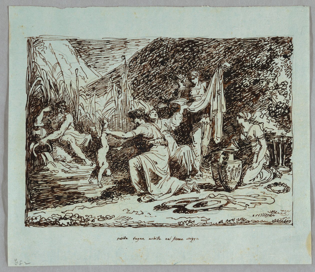 Thétis plonge Achille dans le fleuve Styx - Felice Giani