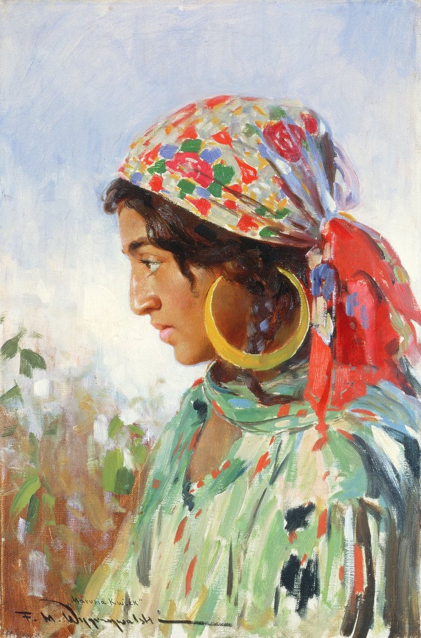 Jeune fille gitane, Marusia Kwiek, vers 1920 - Feliks Michal Wygrzywalski
