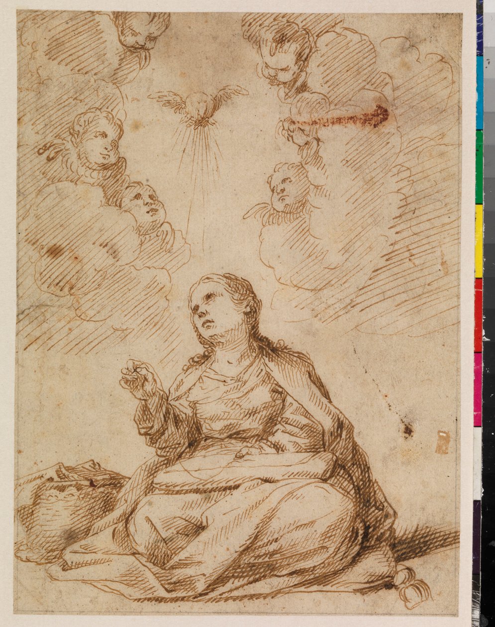 Jeune Vierge Marie cousant - Felipe Gomez de Valencia