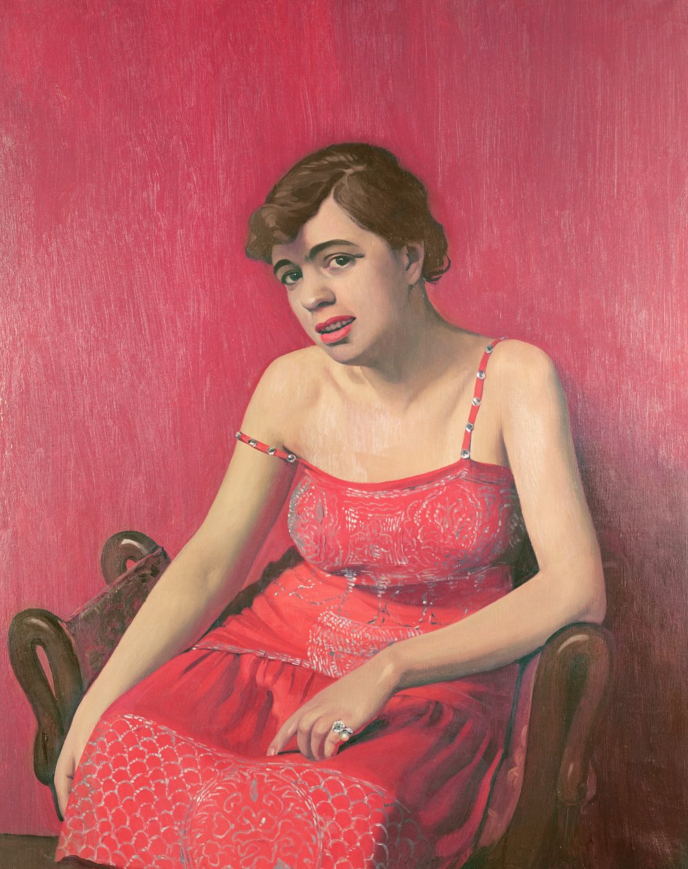 Femme roumaine en robe rouge, 1925 - Felix Edouard Vallotton