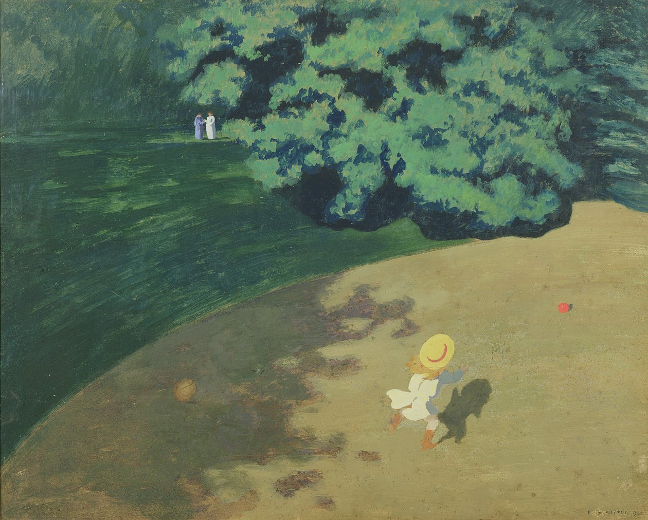 Le Ballon ou Coin de parc avec un enfant jouant avec un ballon, 1899 - Felix Edouard Vallotton