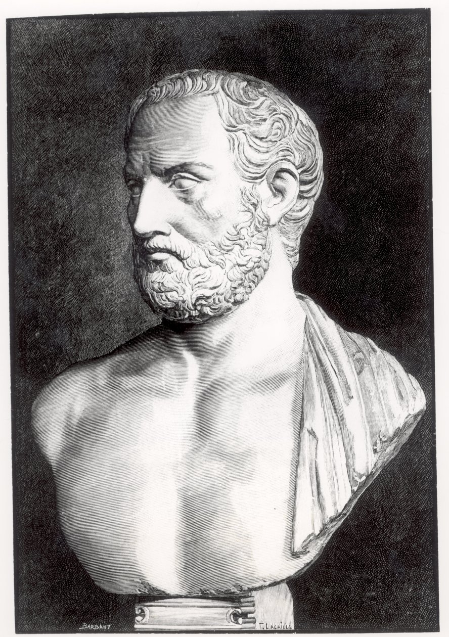 Buste de Thucydide (c.471-400 av. J.-C.), gravé par Barbant - Felix Jules Lacaille