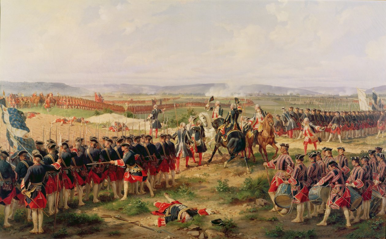 Bataille de Fontenoy, 11 mai 1745 : les Français et les Alliés se confrontant - Felix Philippoteaux