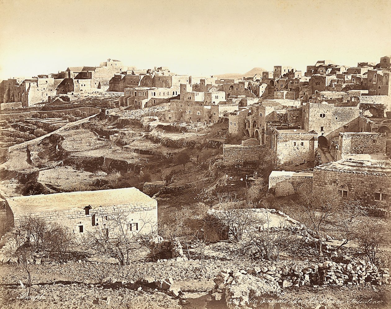 Vue panoramique de Bethléem, Israël - Félix Bonfils