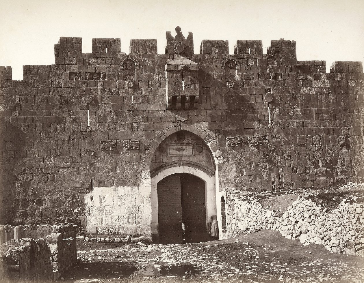 La porte Saint-Étienne à Jérusalem - Félix Bonfils