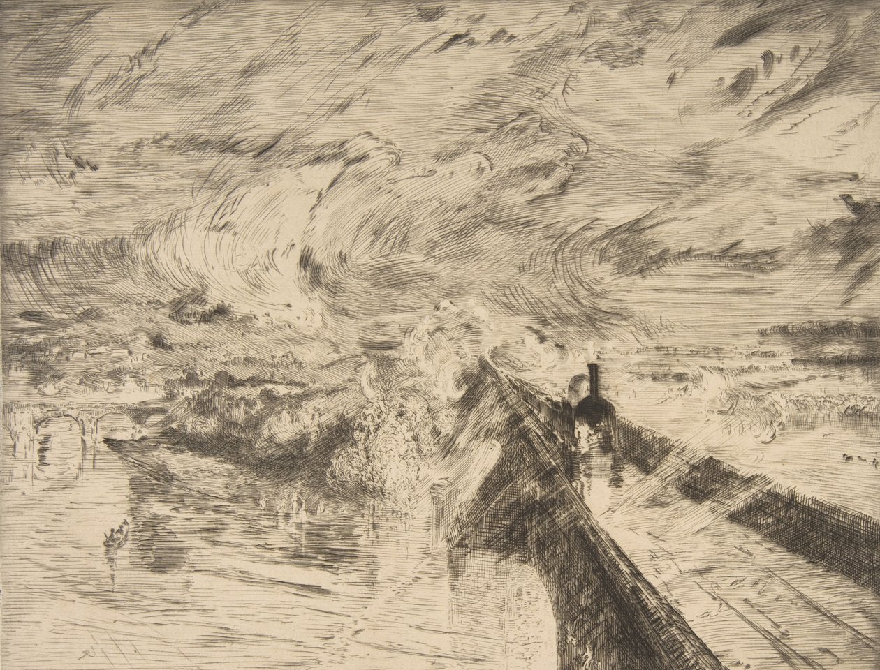 La locomotive, 1873 - Felix Bracquemond