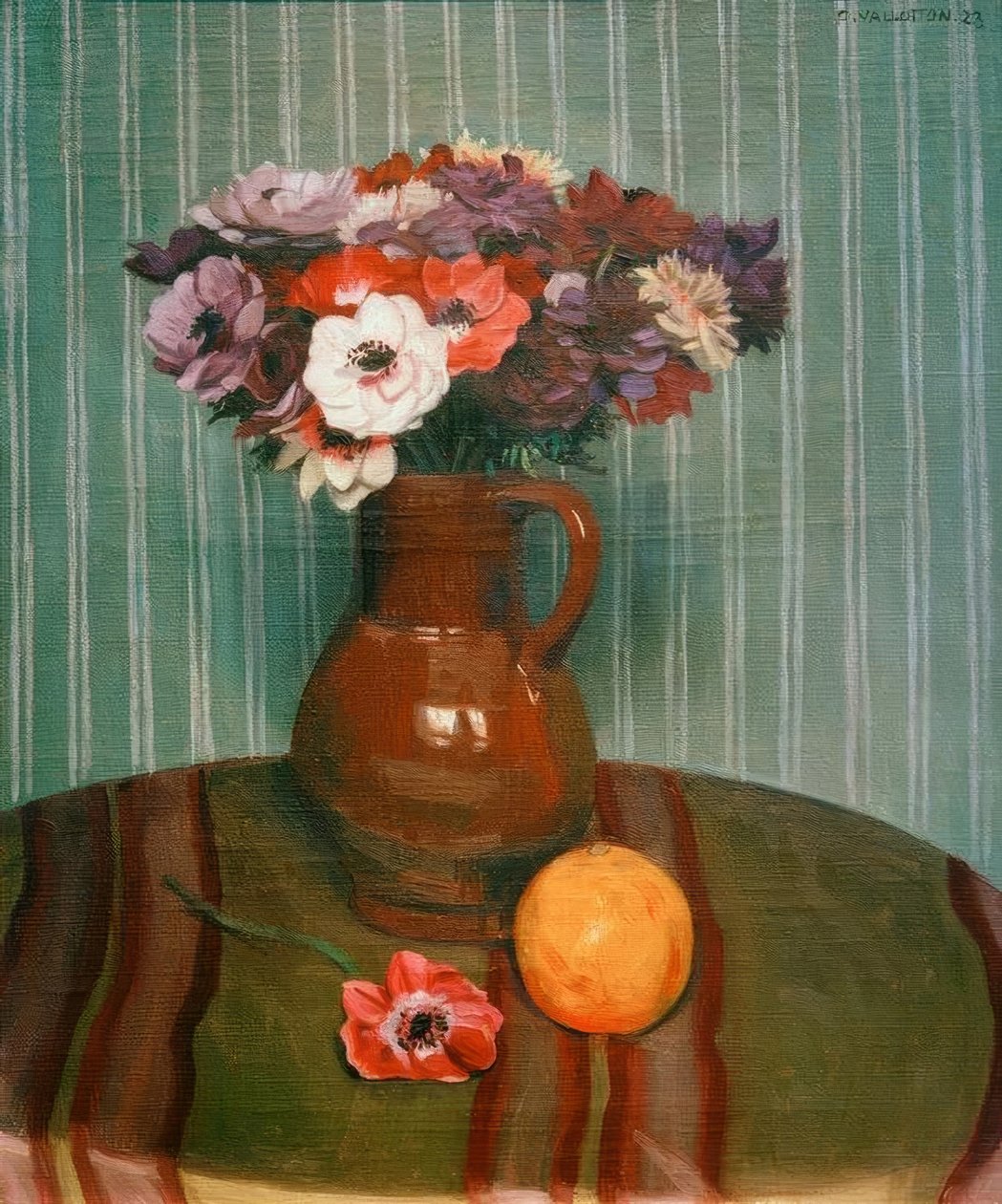 Anémones et orange - Felix Edouard Vallotton