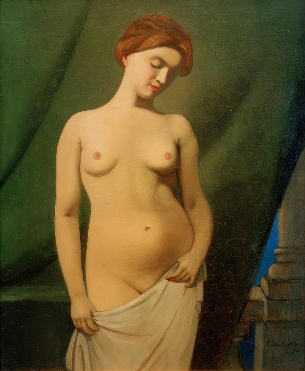 Femmes nue, rideau vert - Felix Edouard Vallotton