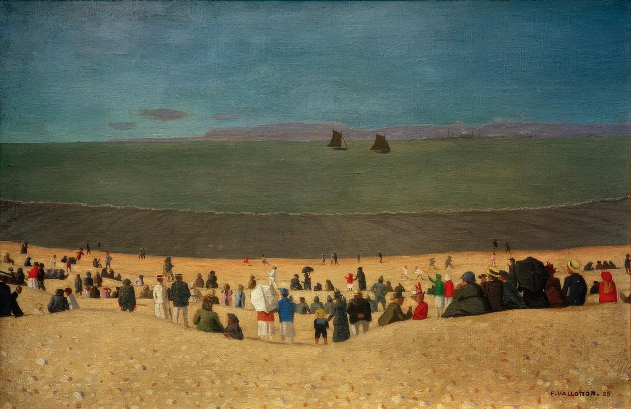 La plage à Honfleur - Felix Edouard Vallotton