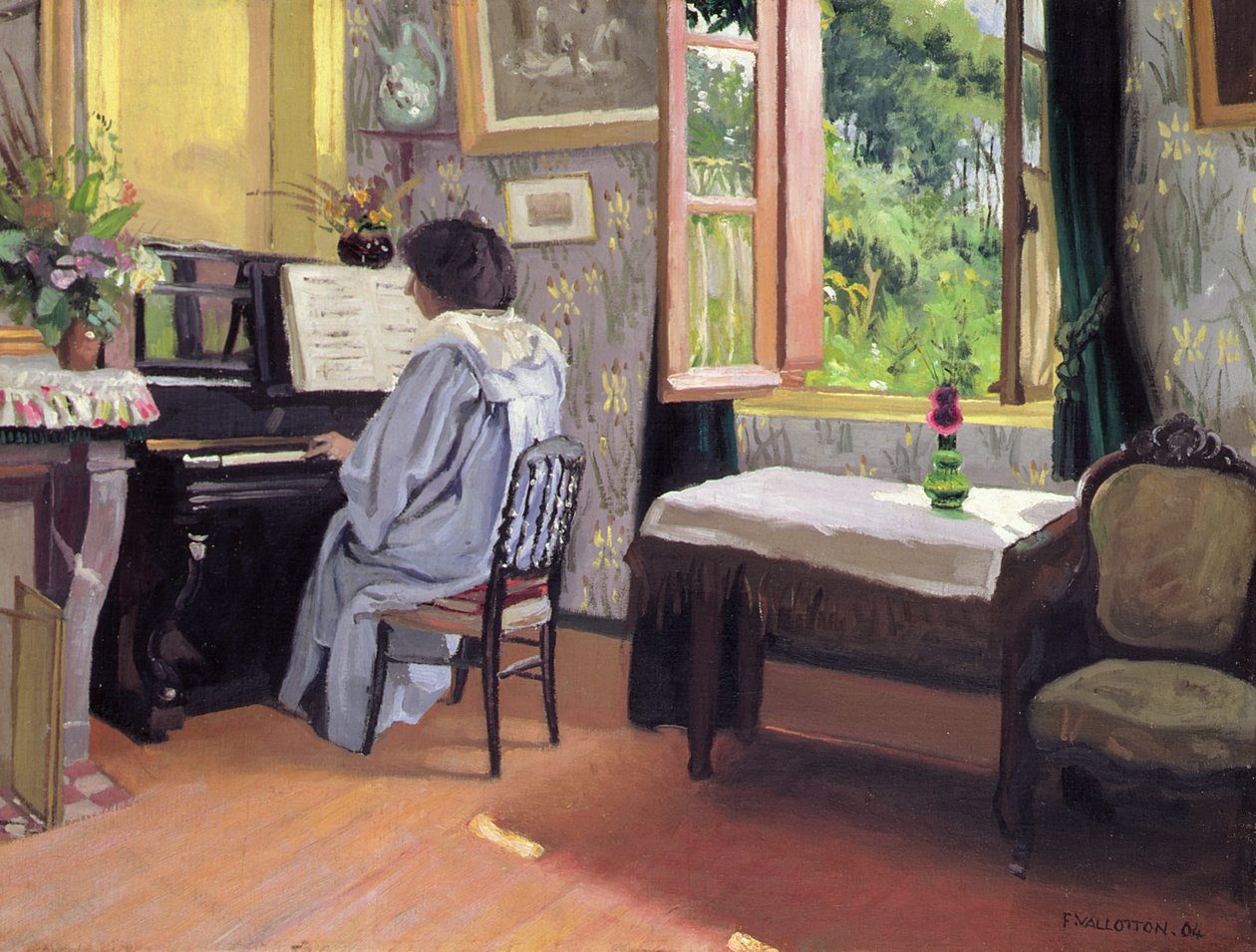 Dame au Piano - Felix Edouard Vallotton