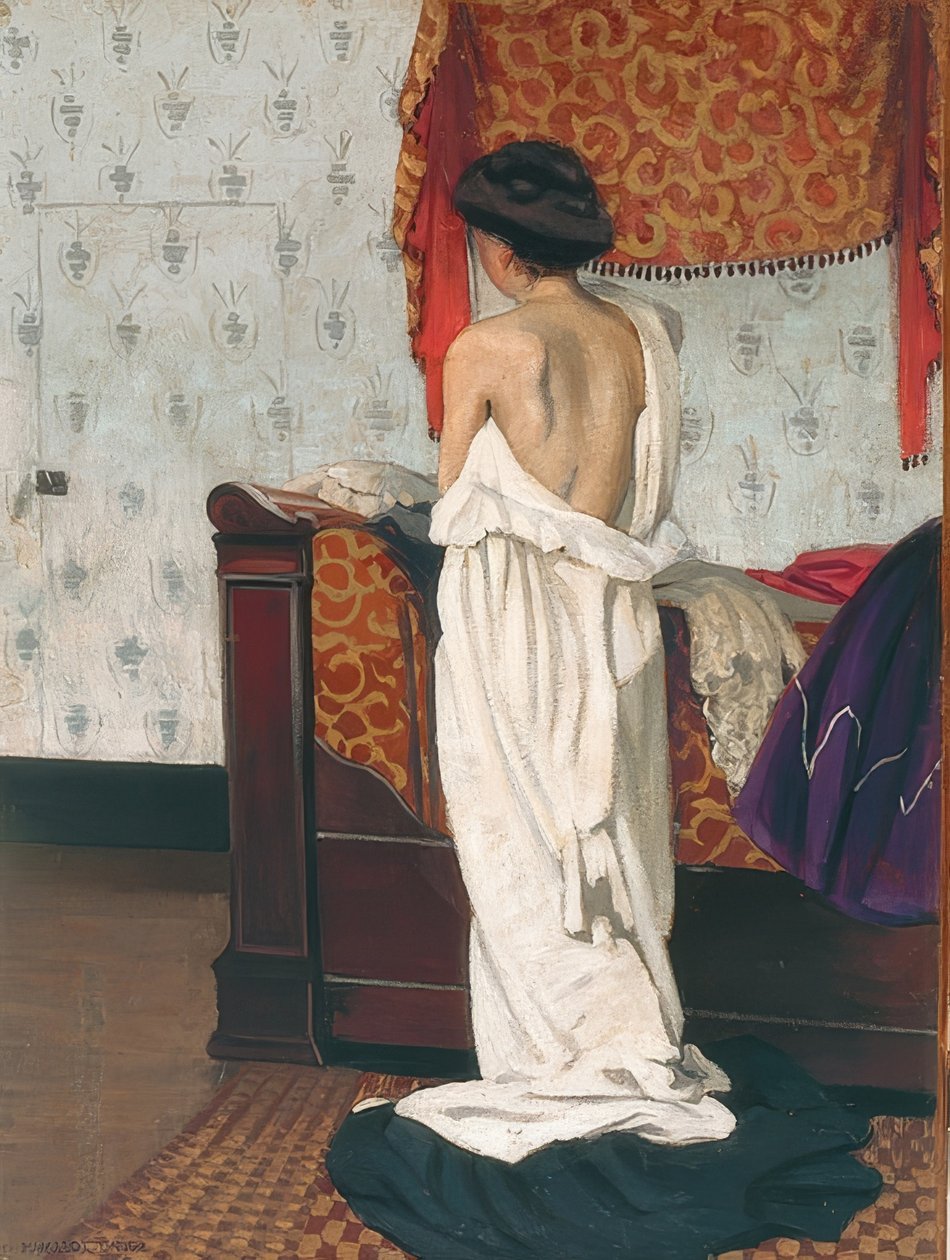 Nu de dos dans un intérieur - Felix Edouard Vallotton