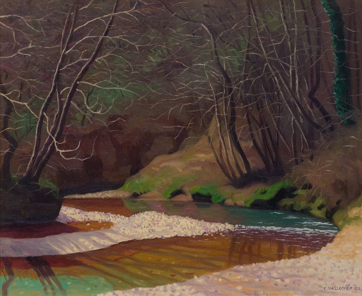 Ruisseau rouille et galets blancs - Felix Edouard Vallotton