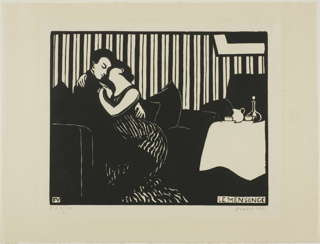 Le Mensonge, planche une de Intimités - Felix Edouard Vallotton