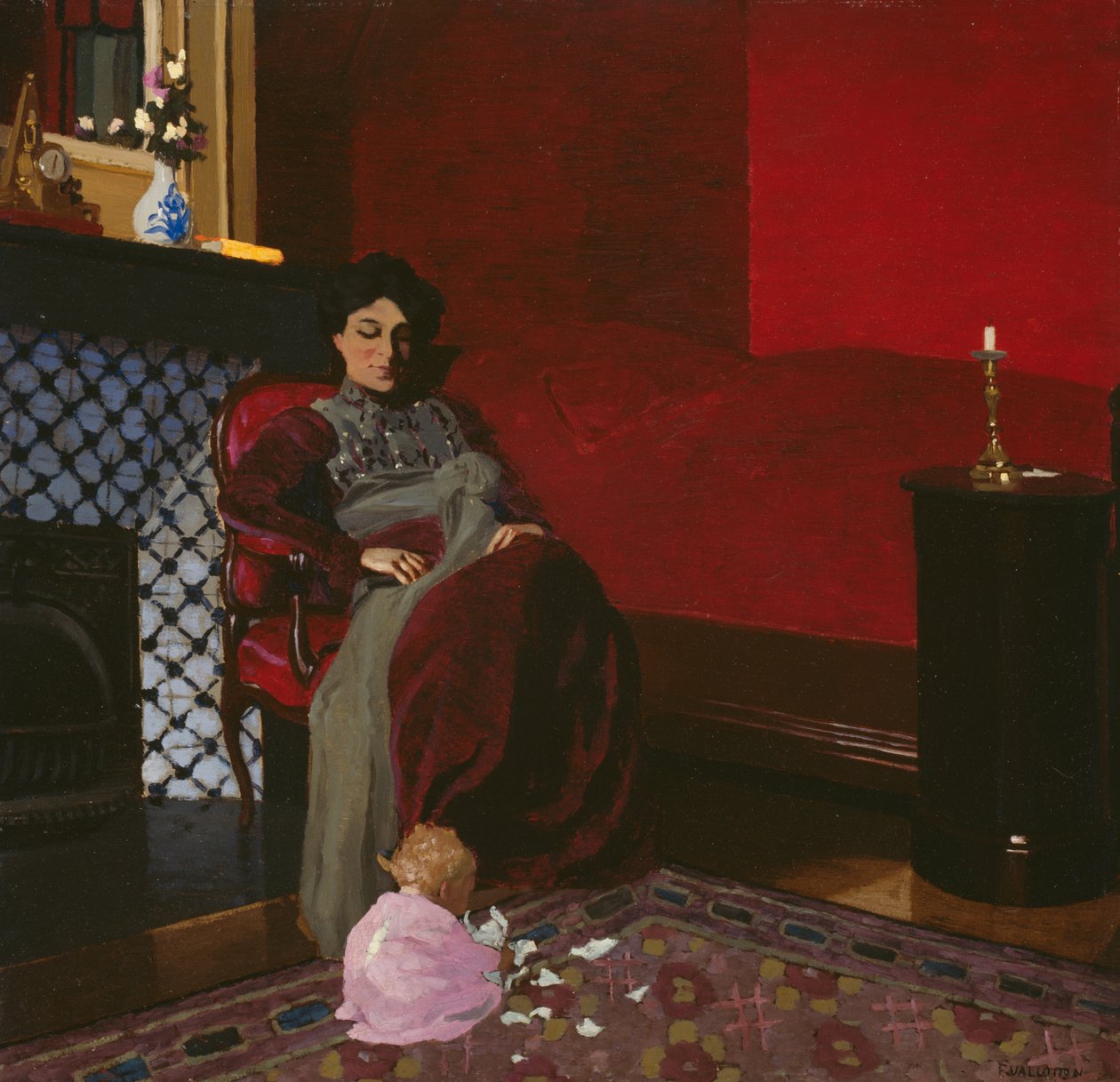 La chambre rouge, Etretat - Felix Edouard Vallotton