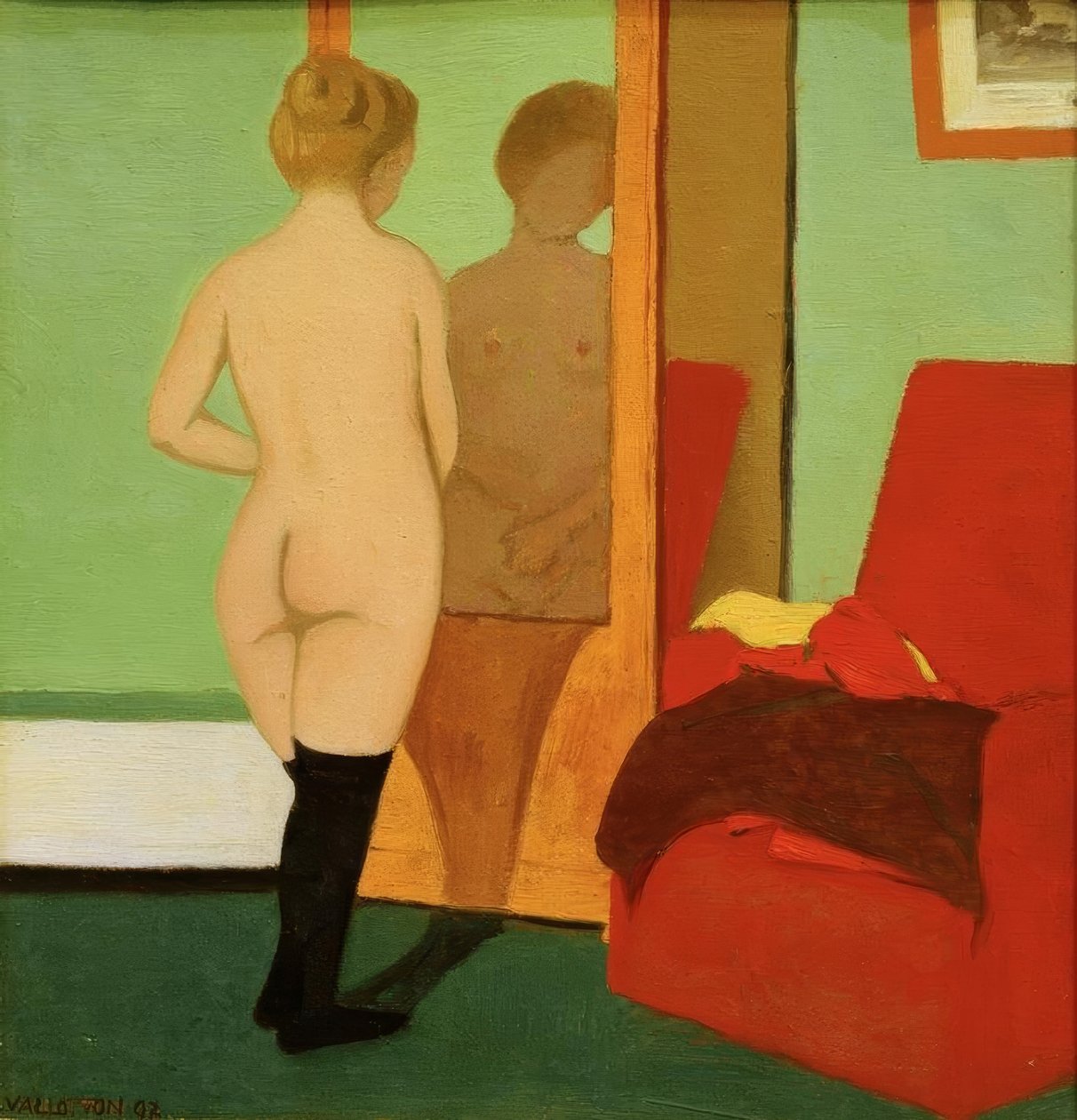 Nu féminin devant une armoire à miroir - Felix Edouard Vallotton