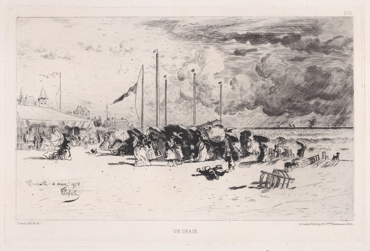 Une rafale à Trouville, 1874 - Felix Hilaire Buhot