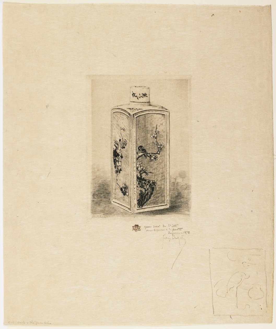 Boîte à Thé en Porcelaine - Felix Hilaire Buhot