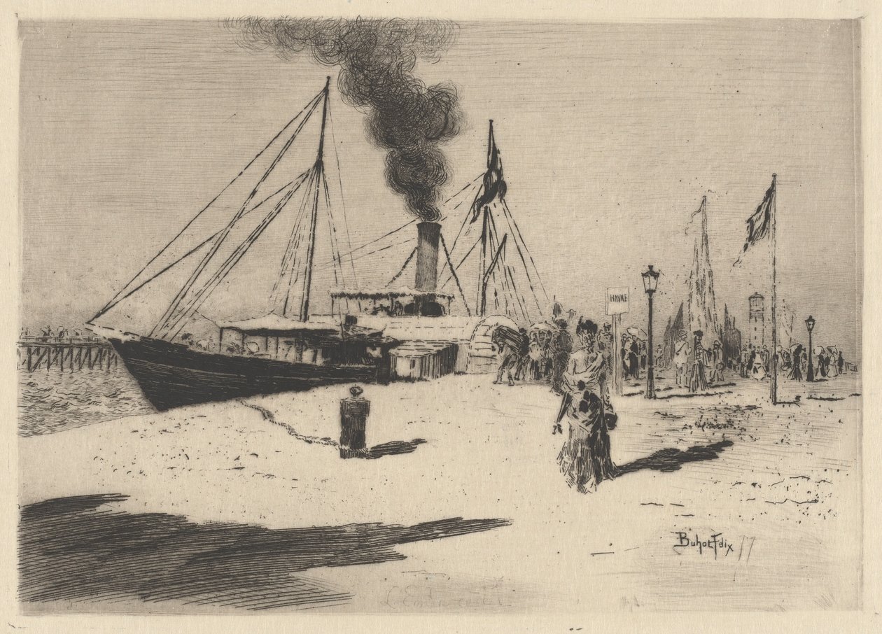 Embarcadère à Trouville, 1877 - Felix Hilaire Buhot