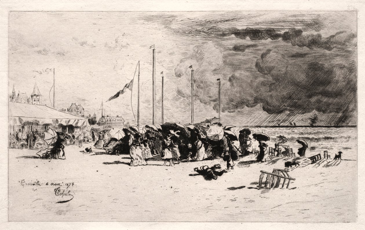 La rafale à Trouville, 1874 - Felix Hilaire Buhot