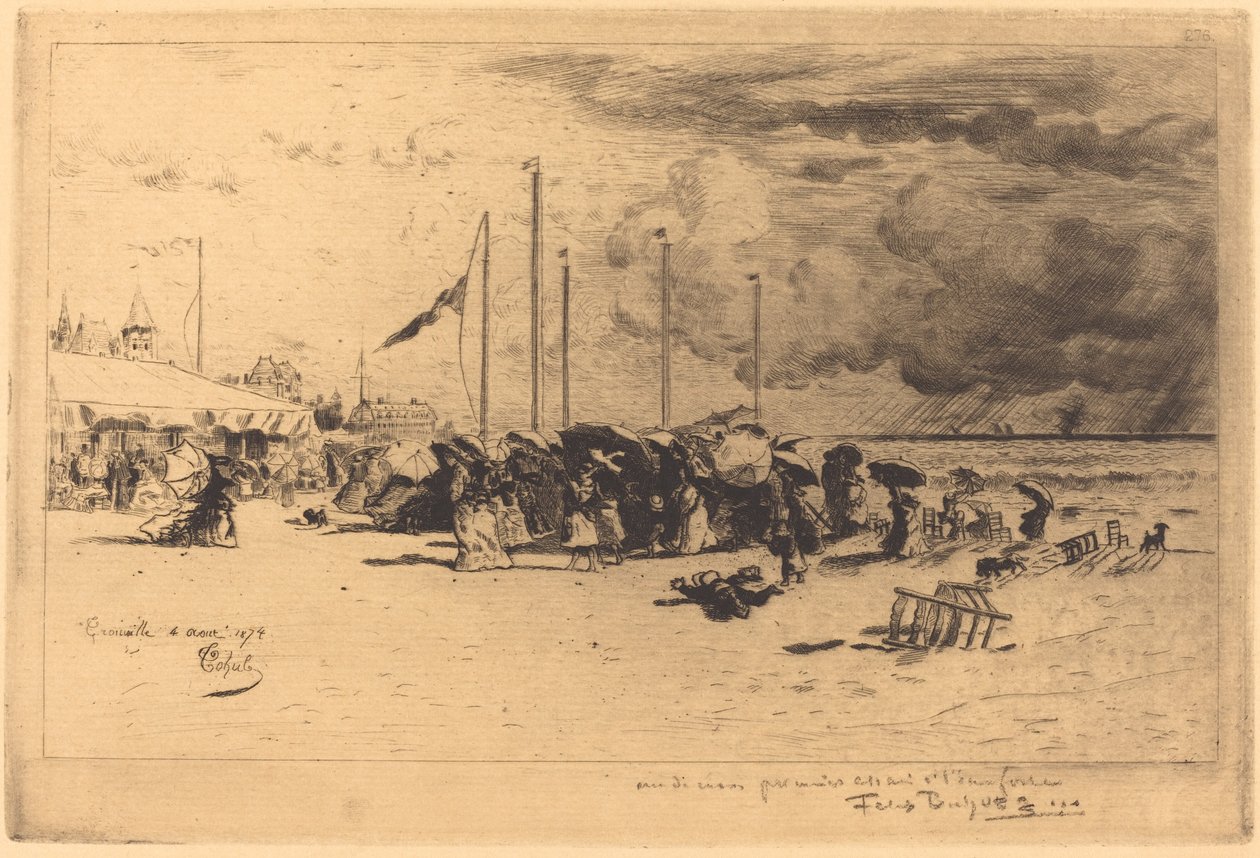 Un grain à Trouville - Felix Hilaire Buhot