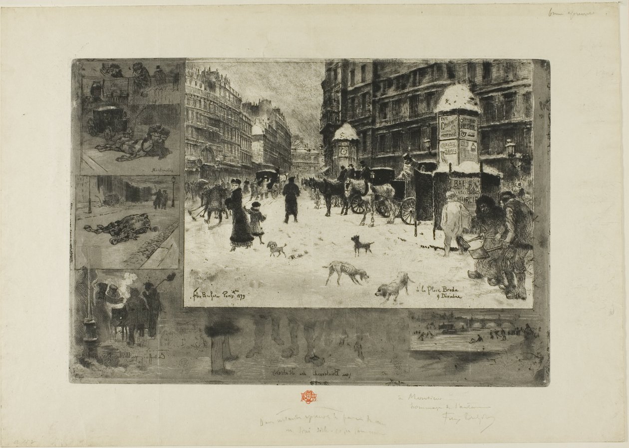 Hiver à Paris - Felix Hilaire Buhot