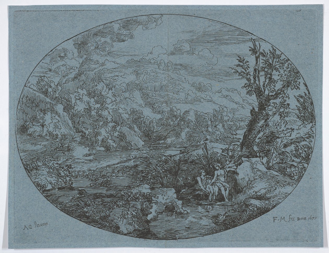 Paysage avec trois figures, 1677 - Felix Meyer
