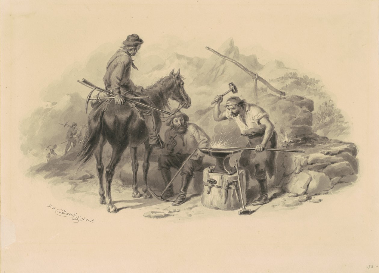 Forgeron dans les champs aurifères - Felix Octavius Carr Darley
