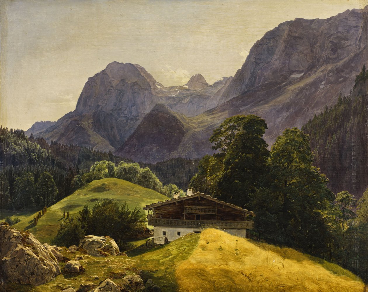 Le Taubensee avec le Steinberg à Ramsau près de Berchtesgaden, vue sur la Reiteralpe - Ferdinand Georg Waldmuller