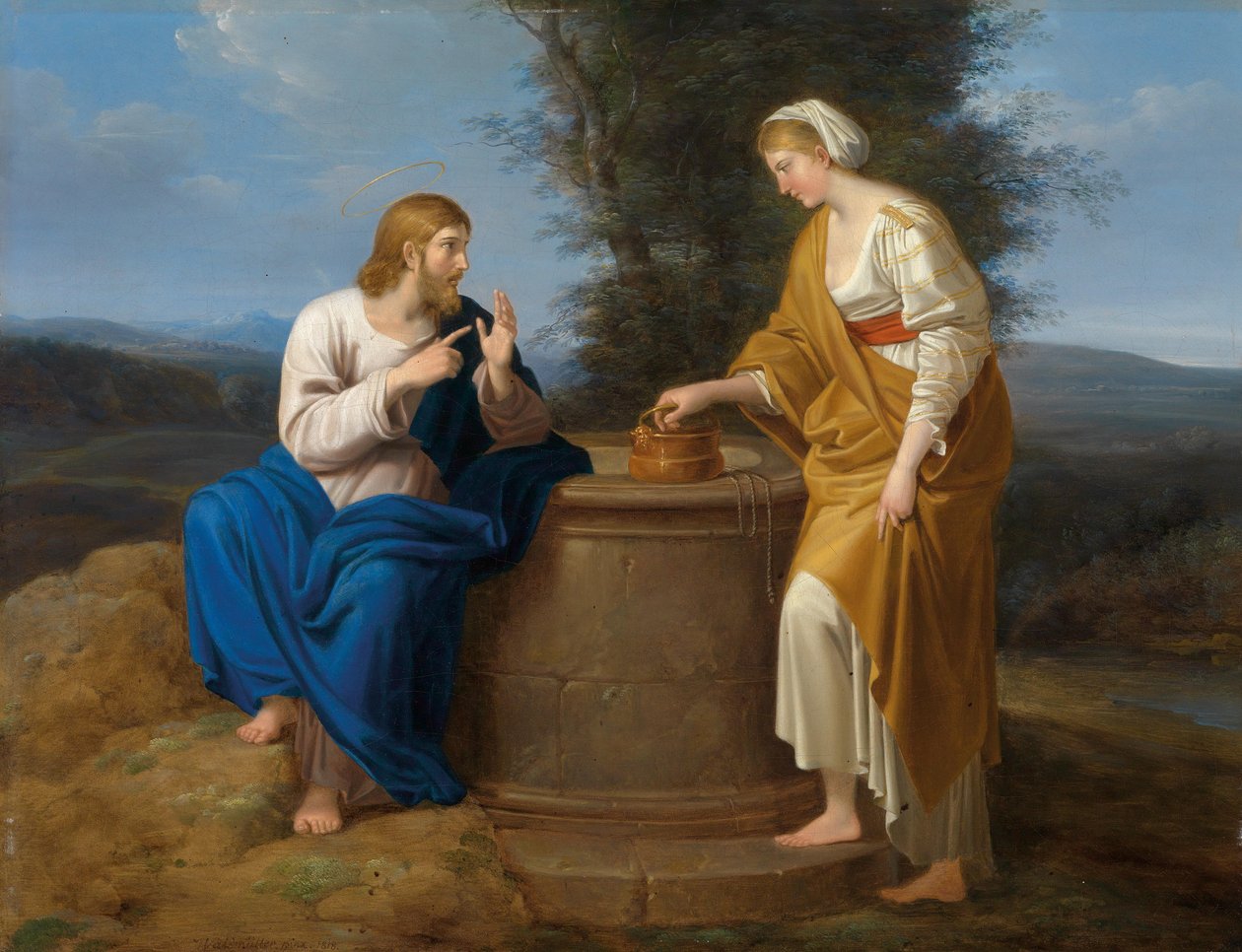 Le Christ et la Samaritaine au puits - Ferdinand Georg Waldmuller