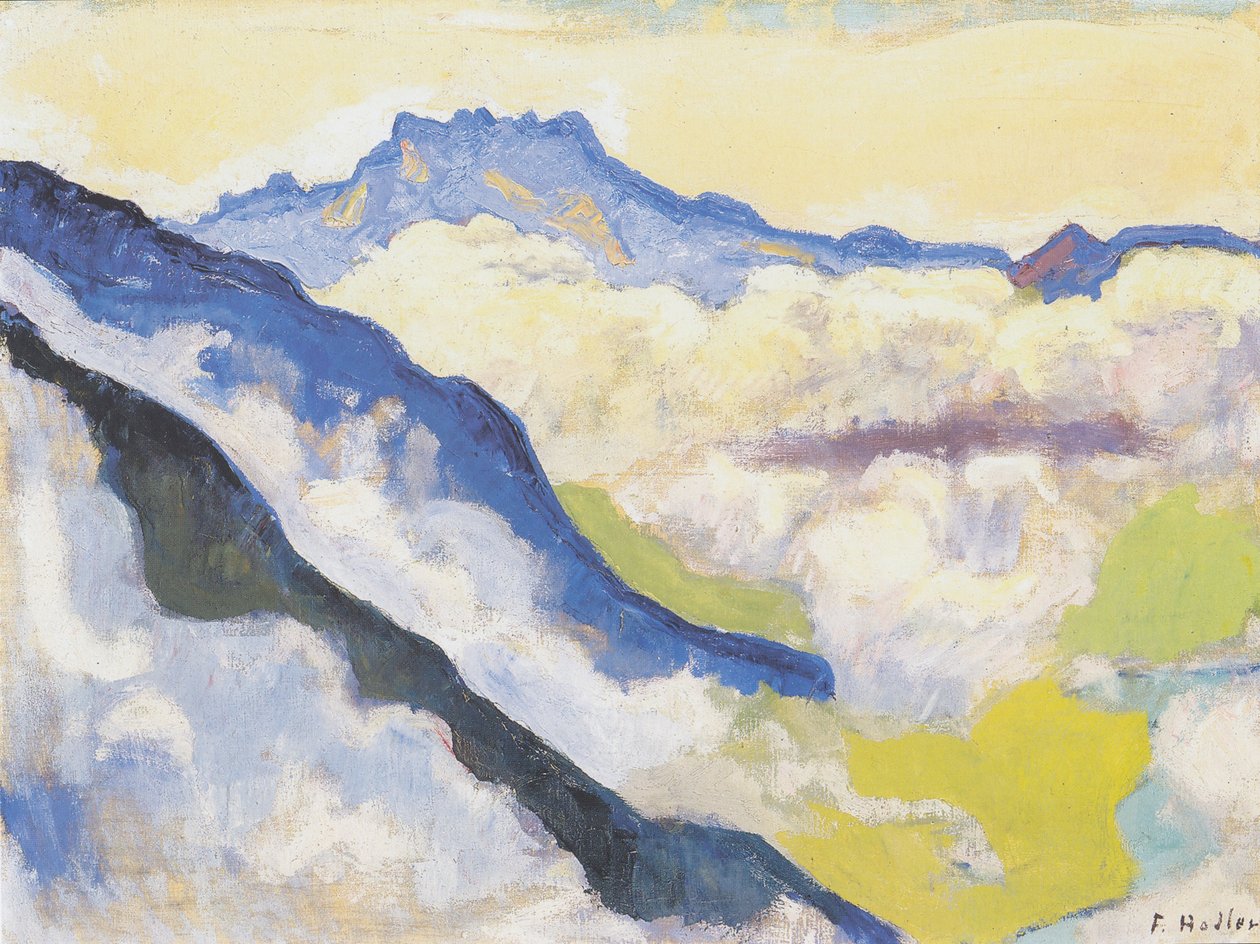 Les Dents du Midi vues de Caux - Ferdinand Hodler