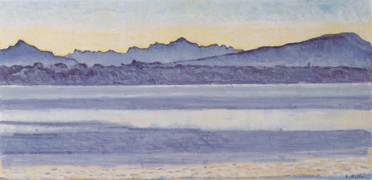 Lac Léman avec Mont-Blanc au lever du soleil - Ferdinand Hodler