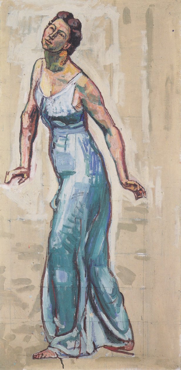 Femme marchant en robe bleue - Ferdinand Hodler