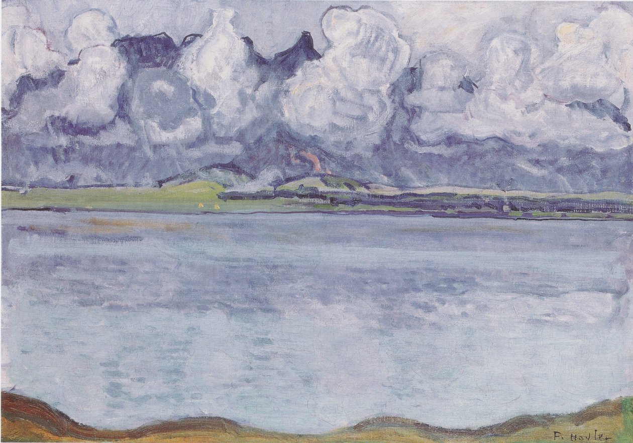 Lac de Thoune avec la chaîne du Stockhorn dans les nuages - Ferdinand Hodler