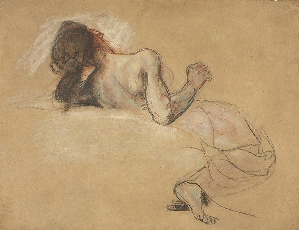 Femme accroupie - Ferdinand Victor Eugene Delacroix