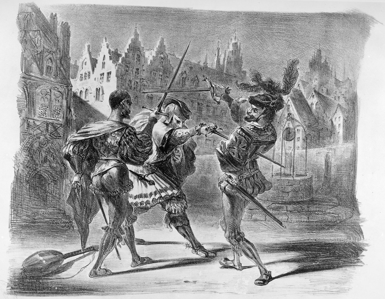 Duel entre Faust et Valentin, de Faust de Goethe, après 1828 - Ferdinand Victor Eugene Delacroix