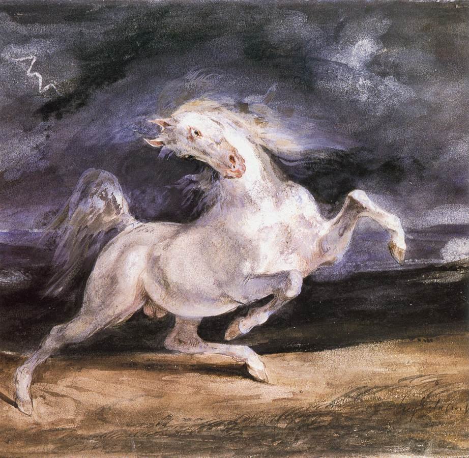Cheval effrayé par une tempête - Ferdinand Victor Eugene Delacroix