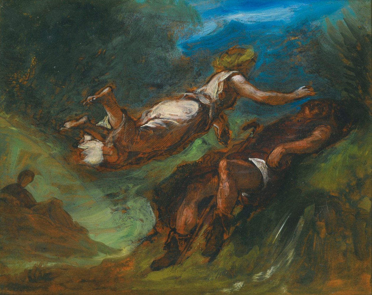 Hésiode et la Muse - Ferdinand Victor Eugene Delacroix