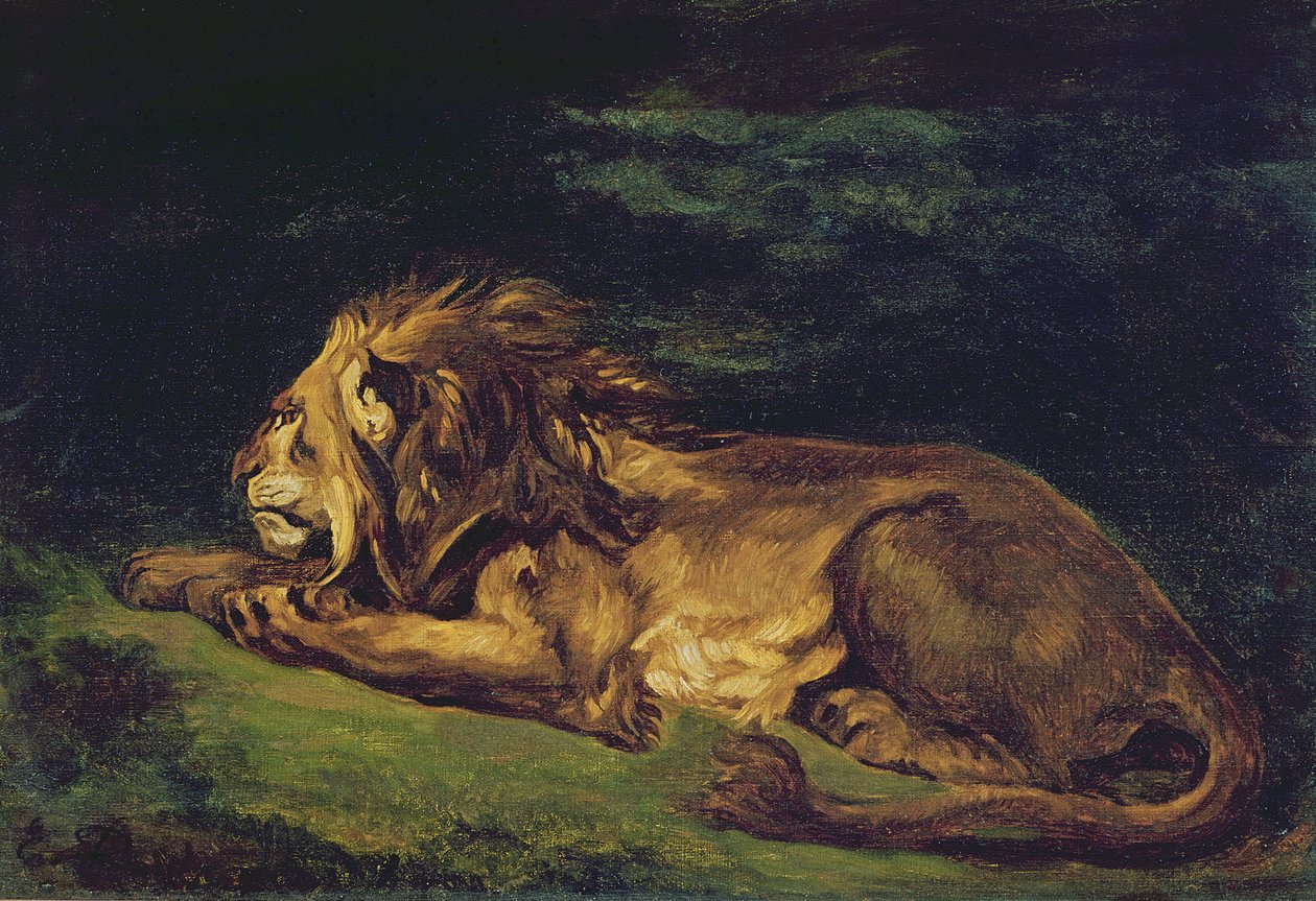 Lion au repos - Ferdinand Victor Eugene Delacroix