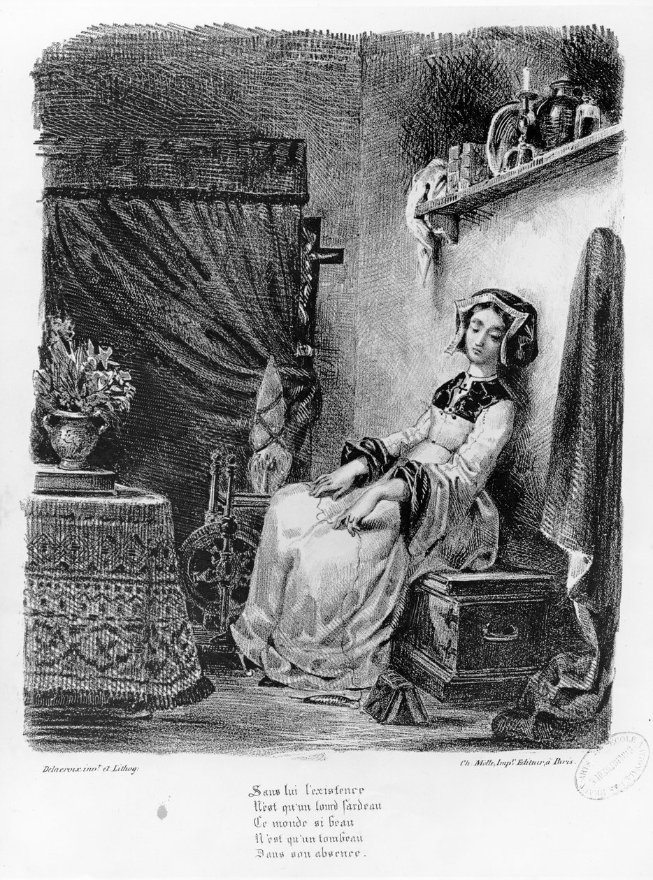 Marguerite dans sa chambre, de Faust de Goethe, (illustration) - Ferdinand Victor Eugene Delacroix