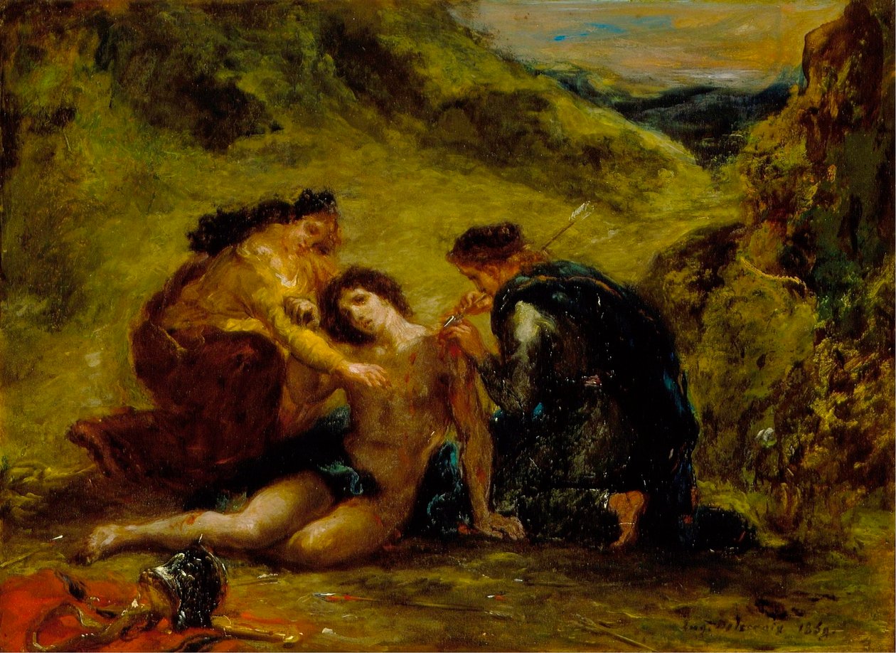 Saint-Sébastien avec sainte Irène et un accompagnant - Ferdinand Victor Eugene Delacroix