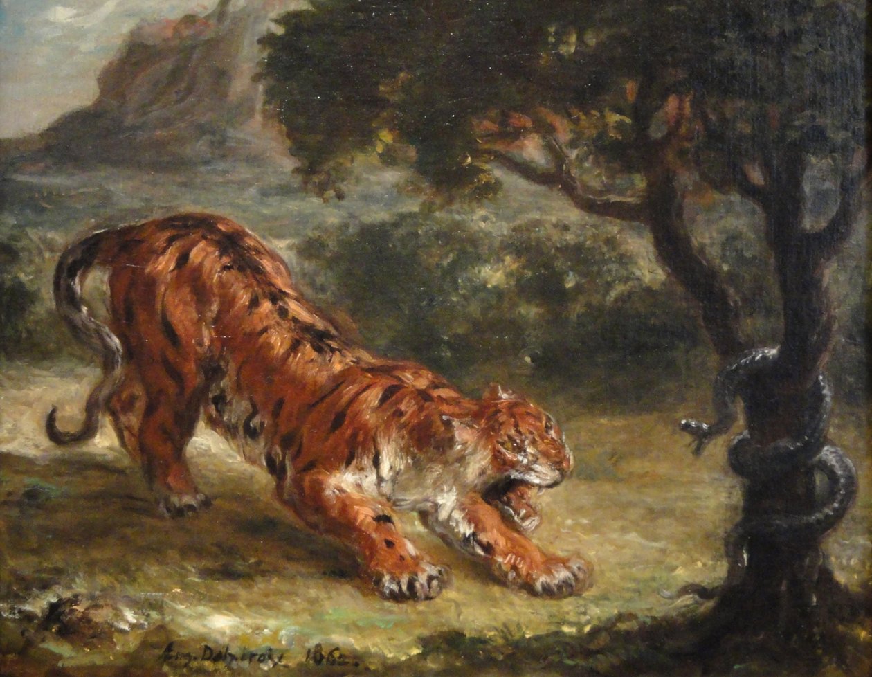 Tigre et serpent - Ferdinand Victor Eugene Delacroix