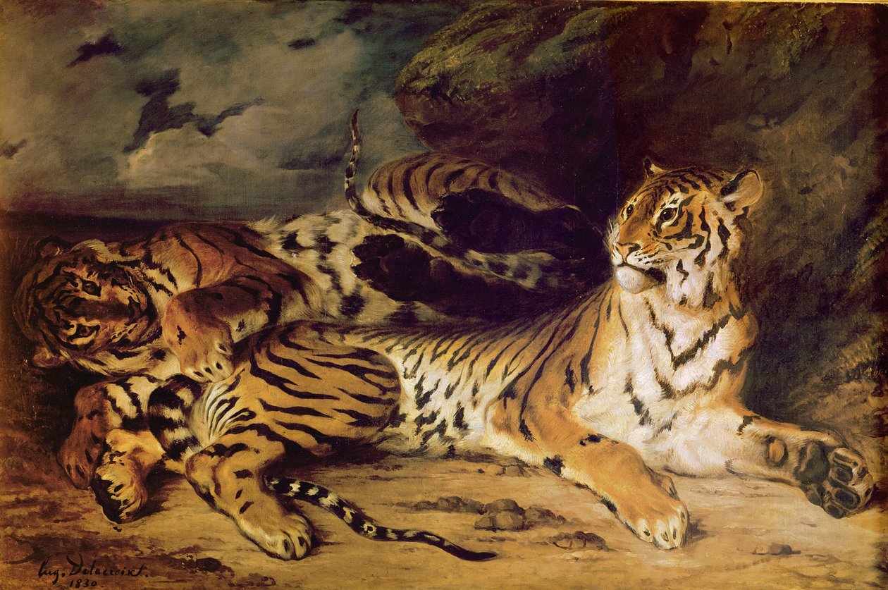 Jeune tigre jouant avec sa mère, 1830 - Ferdinand Victor Eugene Delacroix