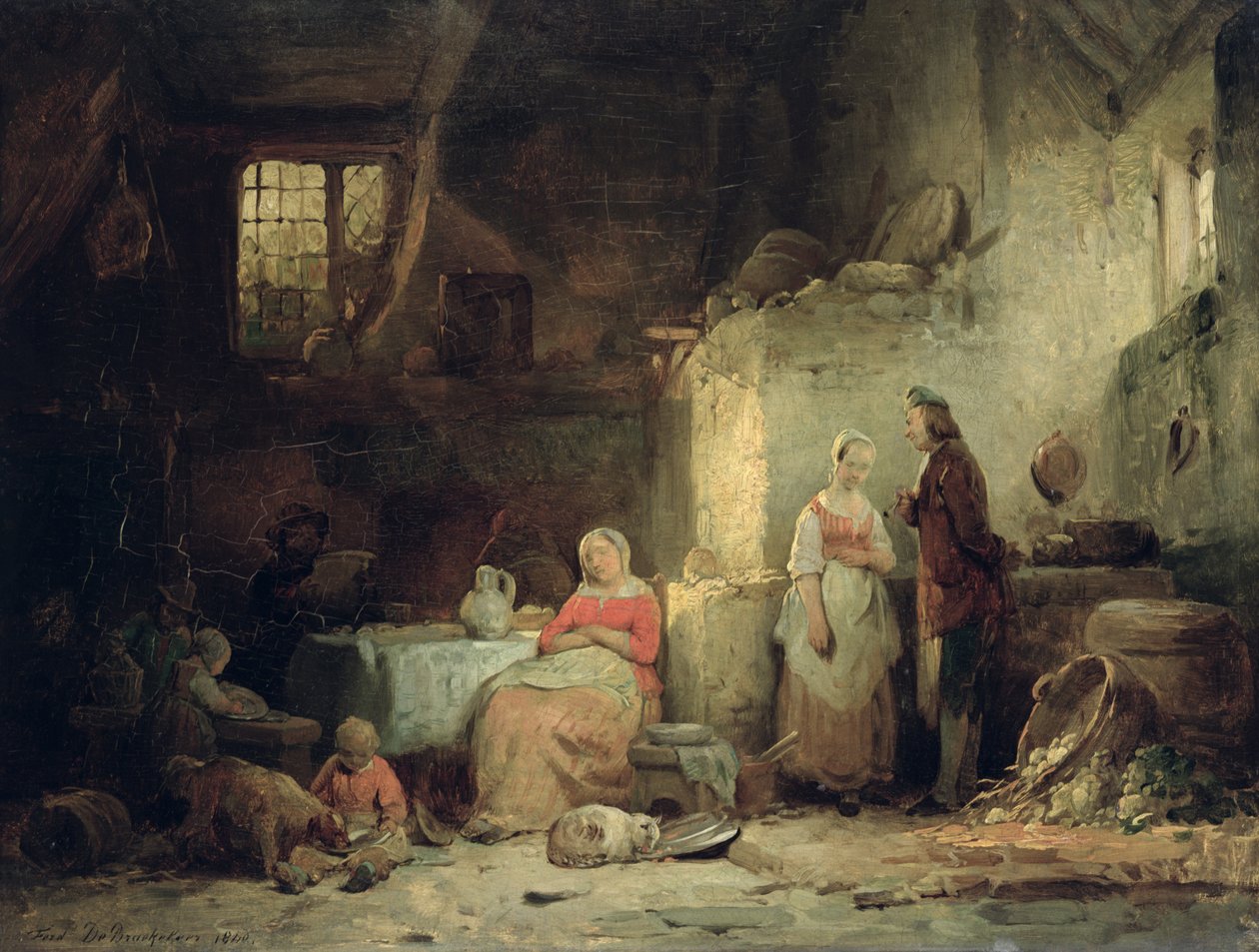 Conversation après le repas, 1840 - Ferdinand de Braekeleer