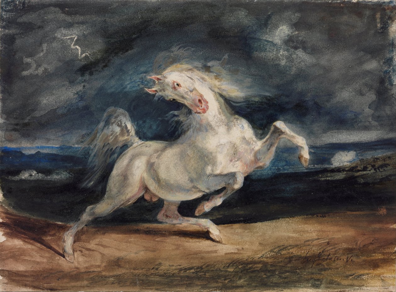 Cheval effrayé par la foudre - Ferdinand Victor Eugene Delacroix