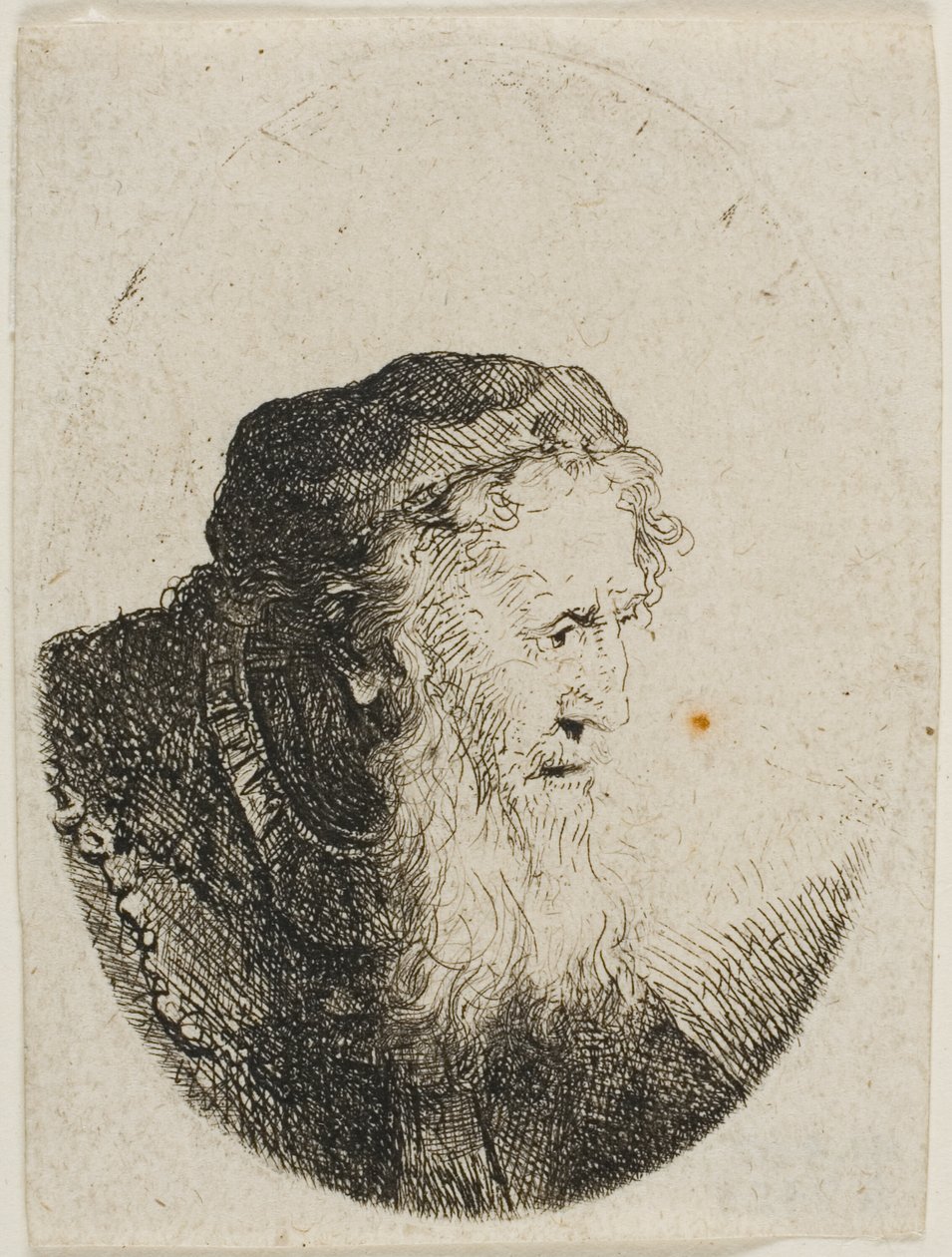Vieil homme barbu coiffé d