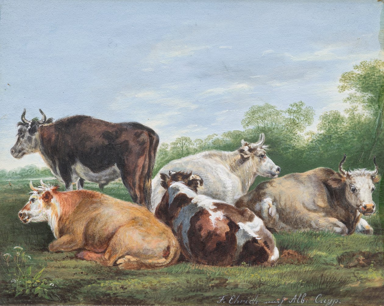 Vaches dans un pré - Ferdinand Ehricht der Jüngere